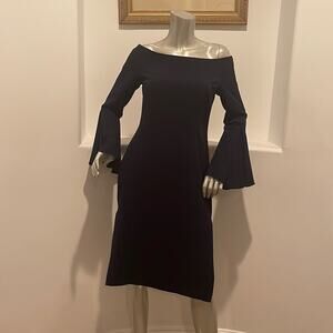 Keepsake Harmony Off The Shoulder Bell Sleeve Dress Blue Size L BNWT